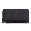 Coach Zip Around Signature Canvas Gunmetal Charcoal Black2