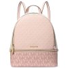 Michael Kors Rhea Medium Signature Logo Backpack Powder Blush Multi2234