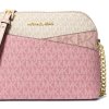 Michael Kors Jet Set Travel Medium Color Block Signature Logo Crossbody Bag Powder Blush Multi23