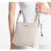 Michael Kors Jet Set Travel Small Signature Logo Messenger Bag Light Cream Multif3