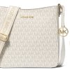Michael Kors Jet Set Travel Small Signature Logo Messenger Bag Lt Cream Multi223