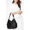 Michael Kors Lillie Chain Leather Hobo Black Silverperson