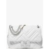 Michael Kors Peyton Medium Quilted Shoulder Bag Optic White