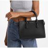 Michael Kors Sheila Medium Faux Saffiano Leather Satchel Black Silverd2
