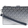 Michael Kors Jet Set Large Ombré Signature Logo Wristlet Navy2342