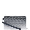 Michael Kors Jet Set Large Ombré Signature Logo Wristlet Navy23