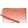 Michael Kors Peněženka Jet Set Large Ombré Signature Logo Wristlet Red Clay223