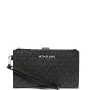 Michael Kors Peněženka Jet Set Travel Double Zip Wristlet Black Silver32