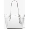 Michael Kors Charlotte Large Saffiano Leather Top Zip Tote Bag Optic White