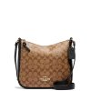 Coach Ellie File Bag Signature Canvas Gold Khaki Blacka2