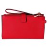 Michael Kors Jet Set Double Zip Phone Wallet Wristlet Bright Red2