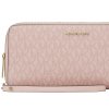 Michael Kors Jet Set Travel Large Signature Logo Continental Wristlet Powder Blush223
