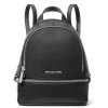 Michael Kors Batoh Rhea Extra Small Pebbled Leather Backpack Black Silver223