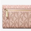 Michael Kors Jet Set Large Signature Logo Tri Fold Wallet Powder Blush Multic2
