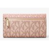 Michael Kors Jet Set Large Signature Logo Tri Fold Wallet Powder Blush Multic
