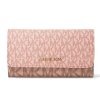 Michael Kors Jet Set Large Signature Logo Tri Fold Wallet Powder Blush Multi2