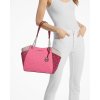 Michael Kors Kabelka Jet Set Large Color Block Signature Logo Shoulder Bag Dark Daspberry Multic2