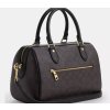 Coach Rowan Satchel Bag In Signature Canvas Gold Walnut Blackl