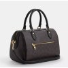 Coach Rowan Satchel Bag In Signature Canvas Gold Walnut Blackj