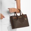 Michael Kors Carson Medium Signature Logo Satchel Browncg