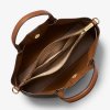 Michael Kors Carson Medium Signature Logo Satchel Brownb