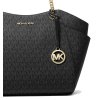 Michael Kosr Jet Set Large Signature Logo Shoulder Bag Blackad