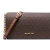 Michael Kors Jet Set Medium Signature Logo Crossbody Bag Brownaaaf