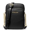 Michael Kors Kabelka Jet Set Travel Medium Pebbled Leather Crossbody Bag Blackad