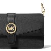 Michael Kors Greenwich Medium Saffiano Leather Shoulder Bag Blackf