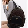 COACH Batoh Court Backpack In Signature Canvas Gold Brown Blackbg