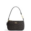 COACH Kabelka Nolita 19 In Signature Canvas Gold Walnut Blacka