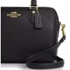 COACH Kabelka Rowan Satchel Bag Crossgrain Leather Gold Blackx