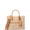 Michael Kors Mirella Small Faux Shearling Crossbody Bag Peanut