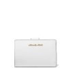 Michael Kors Peněženka Medium Crossgrain Leather Optic White