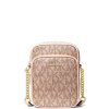 Michael Kors Jet Set Medium Metallic Signature Logo Crossbody Bag Rose Gold Multi
