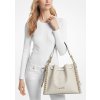 Michael Kors Mina Large Signature Logo Chain Shoulder Bag Light Cream Multic