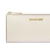 Michael Kors Jet Set Travel Large Saffiano Leather Quarter Zip Wallet Light Creamih