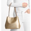 Michael Kors kabelka Pratt metalická zlatág