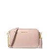 Michael Kors kožená kabelka Jet Set Crossbody růžováa