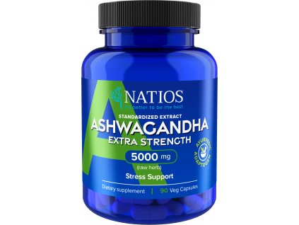 NATIOS Ashwagandha Extract, 5000 mg, Extra Strength, 90 veganskÃ½ch kapslÃ­