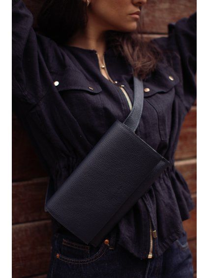 .mini bumbag. | textured | .dark blue.