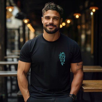 T-shirt z haftem rysunku dziecka, męski