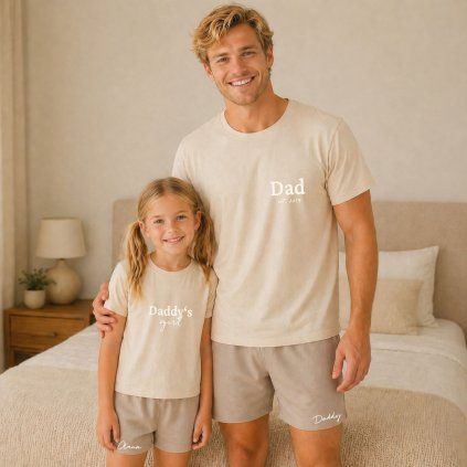 PL SET Pyzamo Potisk DaddysGirl Bezova