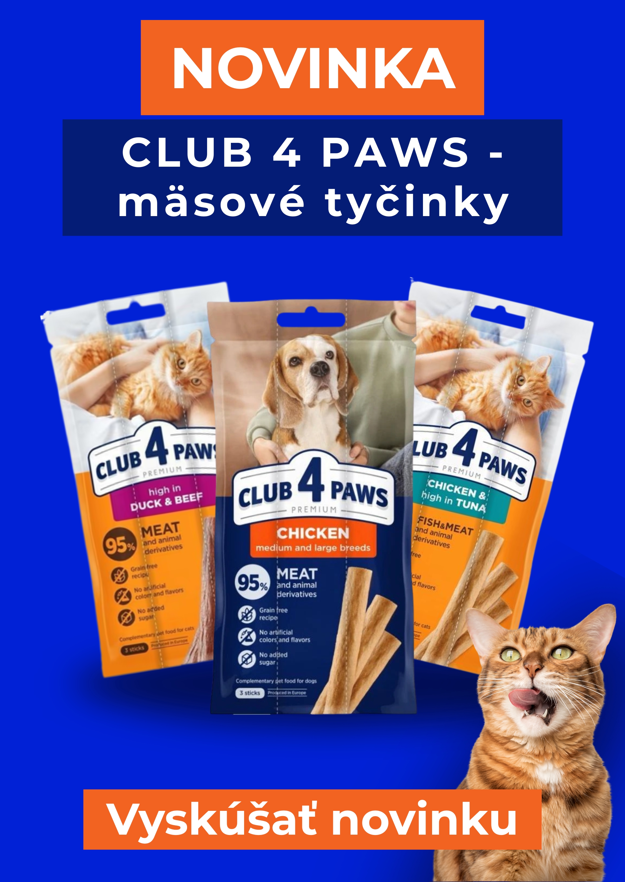 CLUB 4 PAWS Premium. Mäsová tyčinka