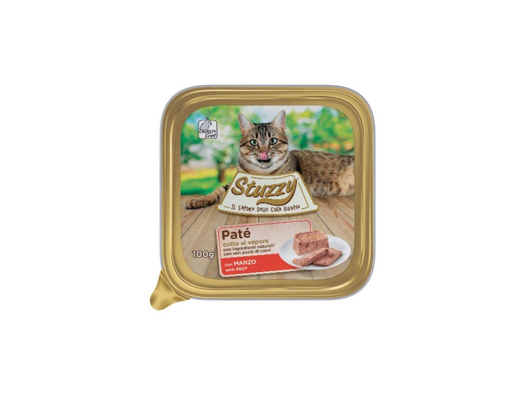 stuzzy cat pate adult s hovadzim masom 100g