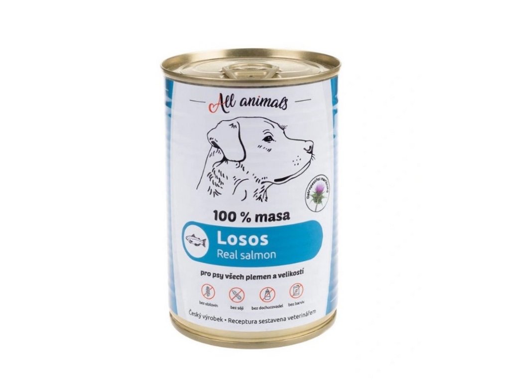 All Animals DOG losos mlety konzerva 400 g 8594197120440
