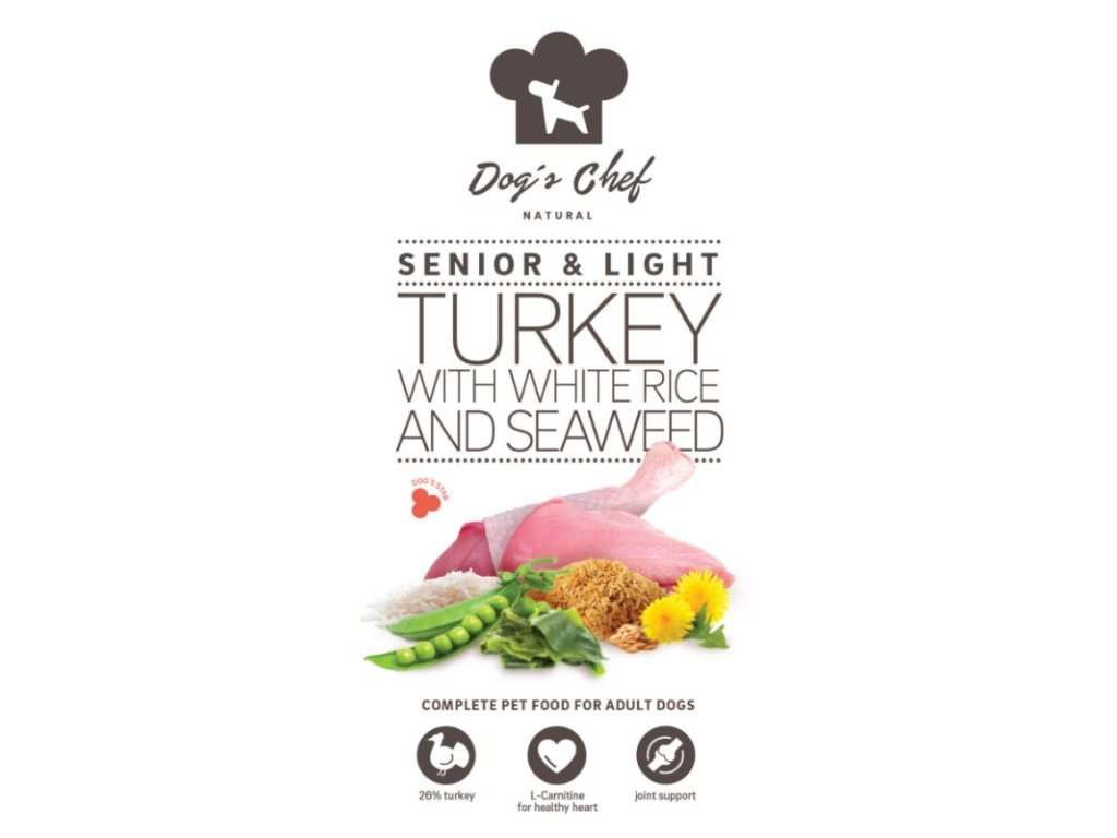 Dogs Chef Turkey with white rice and seaweed 500g Senior Light 8588008528129