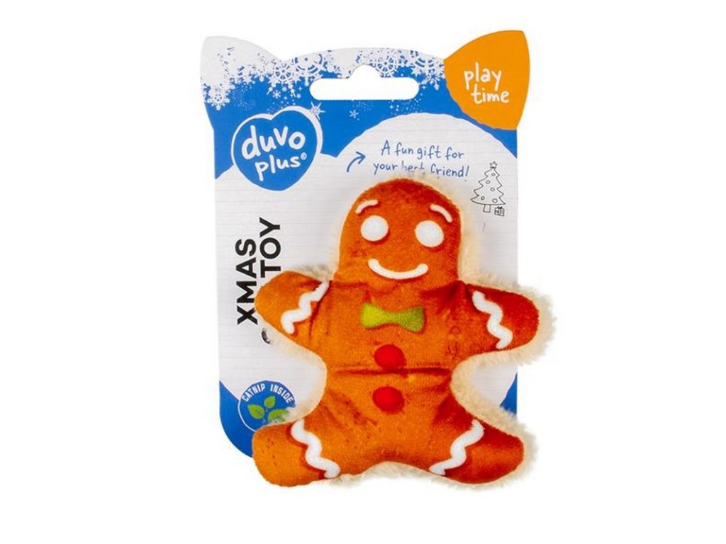 Hracka DUVO Vianocny pernik s catnipom chlapec 8 x 9 x 25 cm 5414365421366