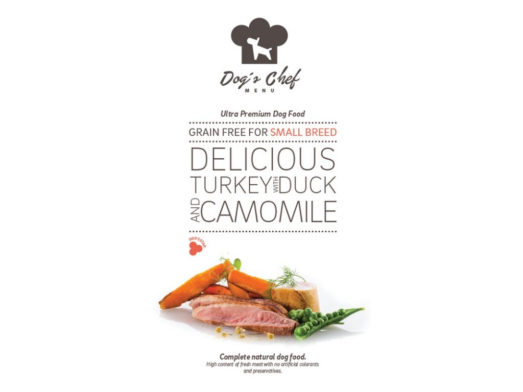 dogs chef delicious turkey with duck and camomile small breed 2 kg 8588008528082
