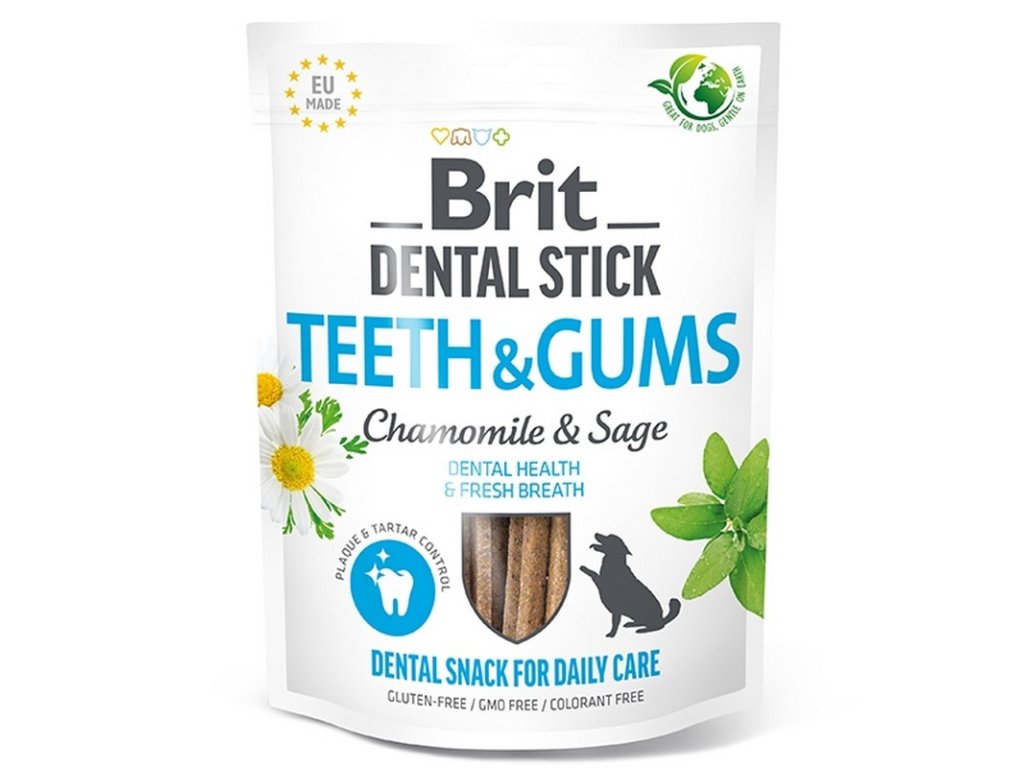 Brit Dental stick teeth and gums with chamomile sage 7ks 251 g 8595602564354
